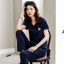 2022 New Lady Sleepwear Summer Short Sleeve Pure Cotton Thin can be outworn in summer all-cotton Home Residence Suit Suit