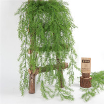 Simulation green pine needle wall hanging simulation plant rattan Green Leaf home hanging basket decoration wedding supplies hanging plants