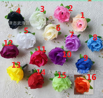 Single simulation rose flower artificial flower head simulation flower manual DIY small flower bud wedding flower wall flower arrangement