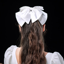 Mori Super fairy bride hair accessories White Bow Knot diamond hair hairclip girl Net red photo photo props