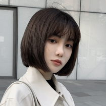 Wig female short hair round face comics air bangs natural girl First Love head short hair full headgear type wave head