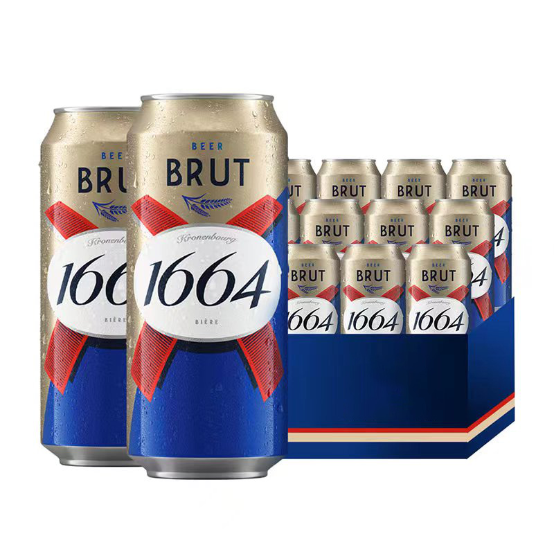 法式1664法蓝干啤酒香味小麦风味500ml*12罐(热品库)
