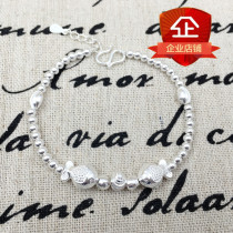 Counter 99 foot silver bracelet female sterling silver kiss fish bracelet ball chain Japanese and Korean version of the small fish kiss chain lettering