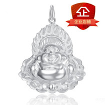 Emperor 999 foot silver Buddha pendant Womens necklace pendant Sterling silver flame Maitreya Buddha pendant Peace hollow pendant