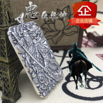 99 sterling silver Guan Gong pendant Mens dragon brand necklace domineering personality Retro Thai silver body protection Buddha brand lucky square pendant