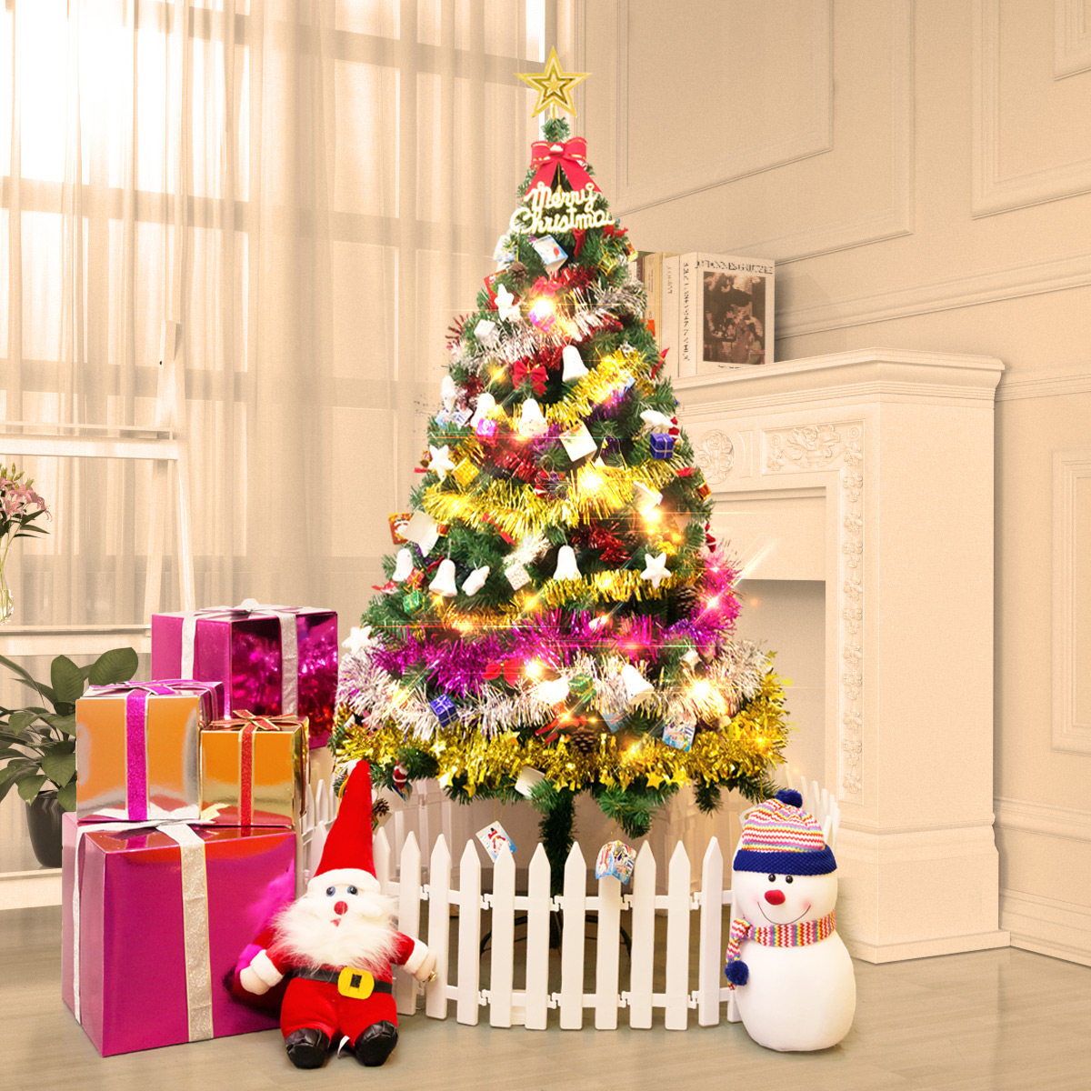 5米圣诞树套装圣诞节装饰品豪华场景布置气氛礼品摆件商场店面_7折