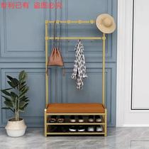 Nordic light luxury shoe-changing shoe stool hanger with mirror one-piece combination simple entrance floor-to-ceiling bedroom home shoe-changing stool