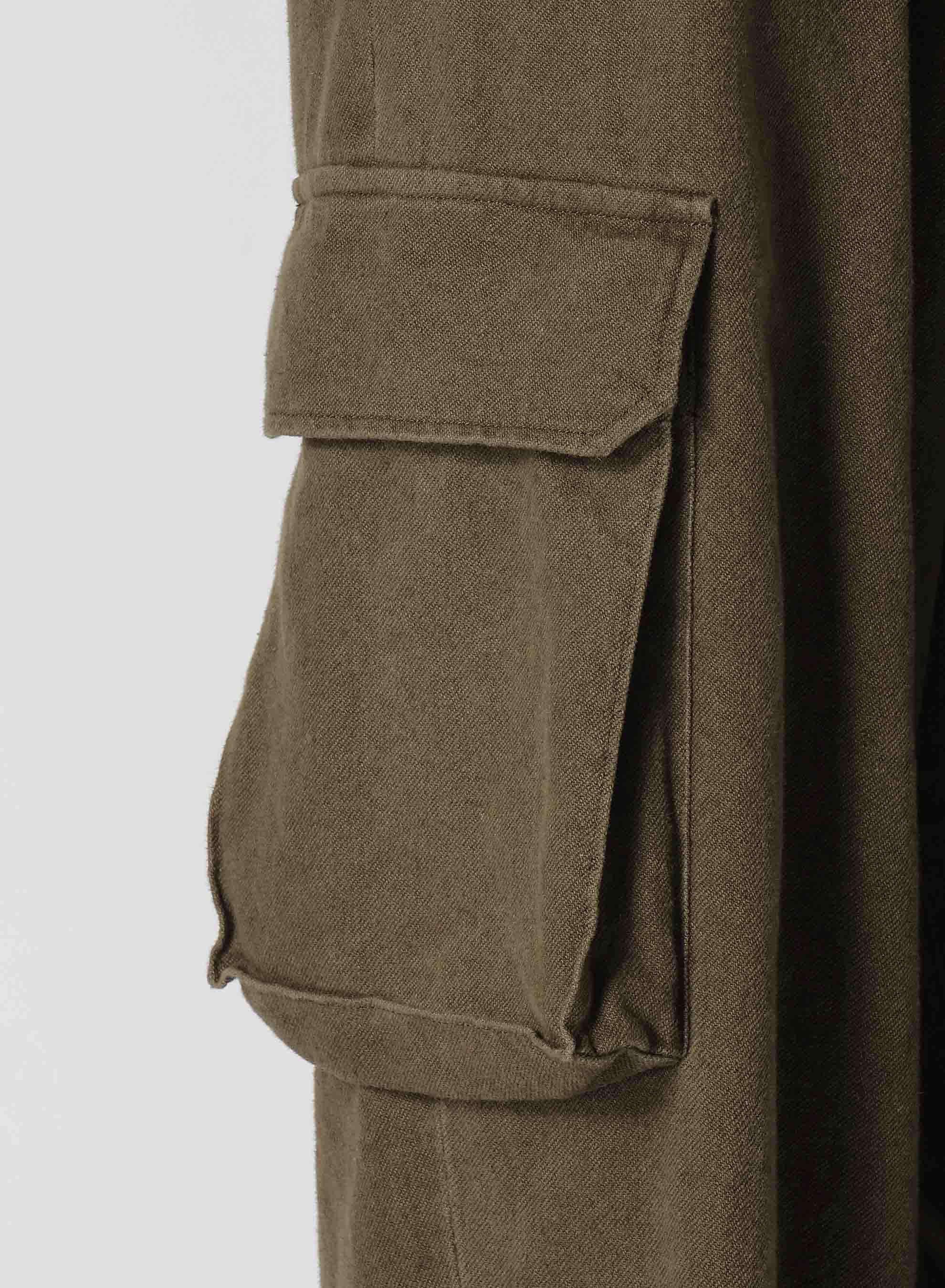 折!日本代购 yohjiyamamoto ys 24aw 棉麻混纺 大口袋 休闲裤