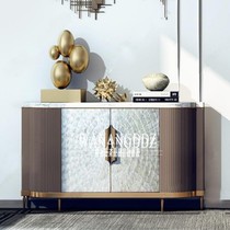 American light luxury metal foot porch cabinet post modern designer Hall Cabinet shell decoration cabinet marble sideboard cabinet