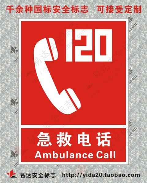 报警电话110 指示安全标志 30x40cm pp背胶