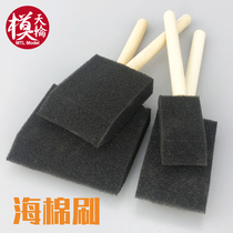 Sponge brush doing the old ization with drop paint stains up to the civil scenario model tool hand for painting