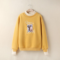 South Korean girls undershirt autumn winter pure cotton 2021 new foreign air children blouses semi-high collar Grand Scout thickened