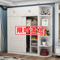 European sliding door wardrobe solid wood modern simple home economy wardrobe bedroom sliding door rental room wardrobe