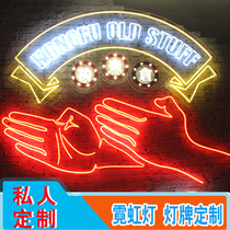 Waterproof billboard neon lamp glowing word outdoor signboard barbecue KTV decoration net red light box Yakley customization