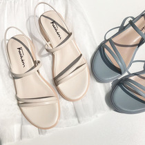 2021 summer new sandals women wild soft bottom comfortable simple fairy wind Joker students Korean flat shoes