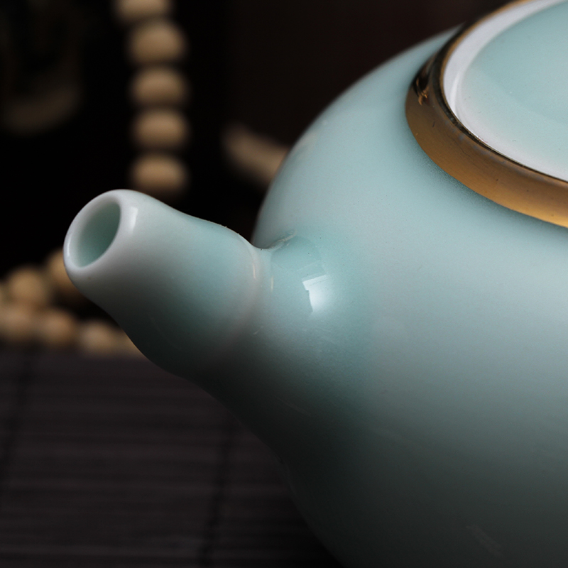 Red xin an inset jades xi shi pot all hand tea set ceramic teapot koti up celadon kung fu personal teapot