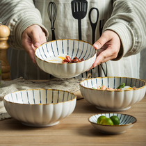 Japanese salad bowl fruit bowl big bowl Creative Bowl ceramic tableware dishes Nordic Net red dessert alien shape