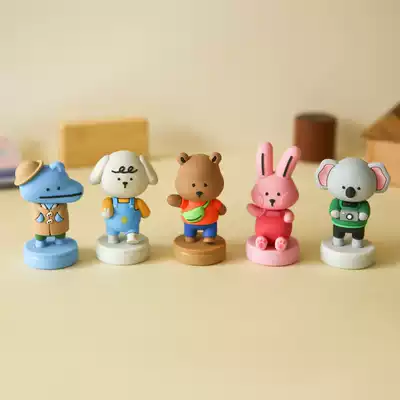 Korean dailylike cute three-dimensional doll cartoon encourage seal diary hand account DIY decorative stamp ornaments