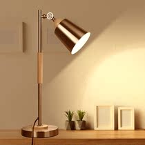 Desk lamp bedroom bedside study creative office desk lamp Nordic wood art work study reading reading lamp lamp