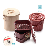 Plastic Tea Art Review Spitting Tea Bucket Tea Slag Bucket Waste Bucket Tea Table Trash Bin Household Water Polo Drainage Bucket Tea Bucket