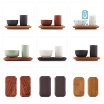 Tea art teaching oolong tea ceramic purple sand smell cup set kung fu tea set tea cup bamboo wooden tea cup mat