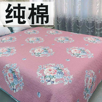 Cotton bed cover single-piece twill quilted quilt cotton sheets padded thickened bunk cover tatami bedspread on both sides South Korea
