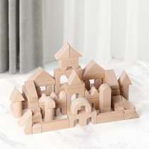 Korea INS Baby Building Block Assembly Toy Puzzle Boy 1-3-year-old solid wood wooden parquet for children to teach early to mind