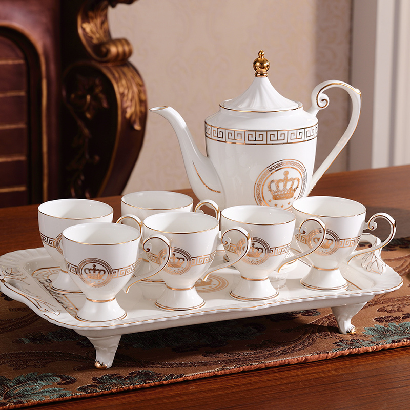 European ceramic tea set household contracted key-2 luxury English afternoon tea cups of coffee cup set the teapot