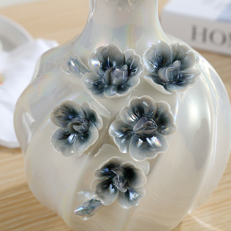 Light key-2 luxury European - style modern ceramic vase furnishing articles creative dried flowers sitting room TV ark, home decoration flower arranging flowers