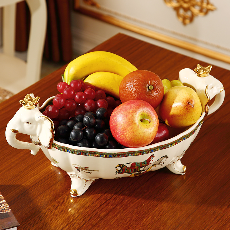 American creative key-2 luxury household ceramic bowl move bowls of Europe type restoring ancient ways decorative fruit bowl sitting room tea table furnishing articles