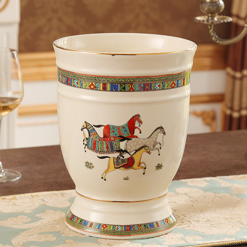 European ceramic wine bar supplies champagne ice bucket KTV red barrels of beer barrel barrel large ice bucket