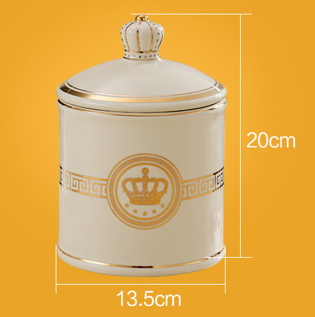 European creative storage tank candy jar moistureproof ceramic snack receive a can of home furnishing articles