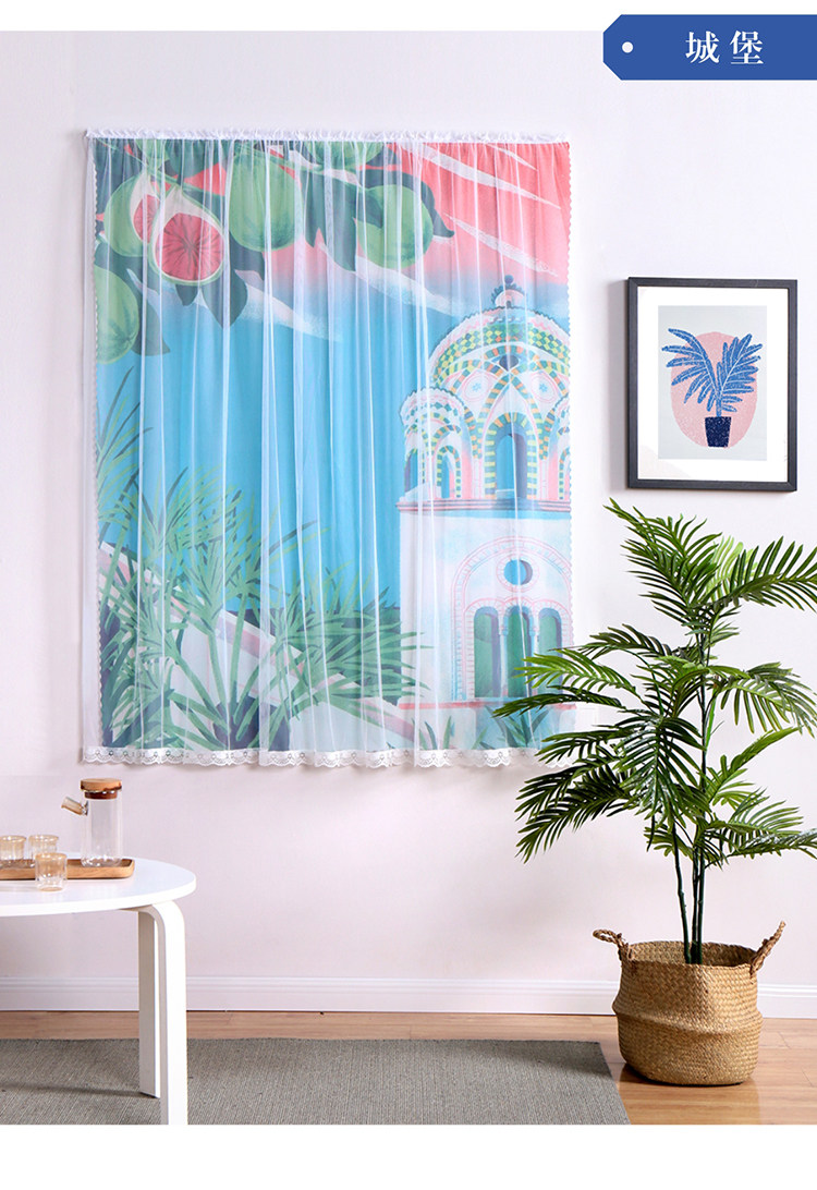 魔术贴窗帘 免打孔安装遮光布窗帘 简易出租房窗帘 自黏宿舍窗帘