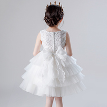 Summer dress Princess girl baby childrens clothing summer dress Foreign Air white puffy gauze skirt dress dress one year old girl baby