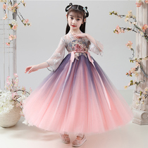 Girls princess dress Childrens clothing Western Hanfu spring and autumn spring and summer 2021 new 4-year-old 5-year-old summer