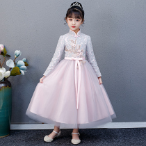Childrens costume costume girl Hanfu Guzheng Chinese style costume primary school chorus spring and autumn costume Halloween