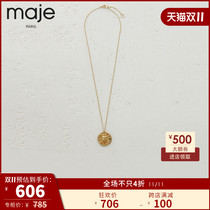 maje2022 Classic Accessories Constellation Necklace Collection Gemini Engraved Textured Necklace MFABI00371