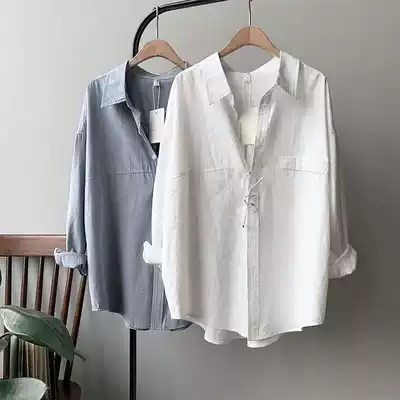 Maternity shirt design sense niche vintage jacket new Korean loose professional large size long sleeve shirt