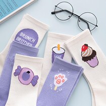 Spring socks women 2021 spring models without ball cotton ins tide spring summer fashion stockings with cute