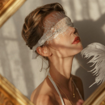 Dont talk and kiss me See-through lace blindfolds dont block the light retro dream photo style accessories