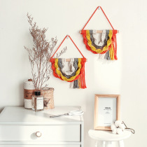 Childrens room Bohemia tricolor woven carpet Wall Nordic wind meter tassel wall hanging parts home decoration