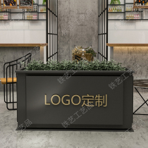 Commercial street sales department green planting box flower box iron flower trough outdoor combination flower bed fence can be customized