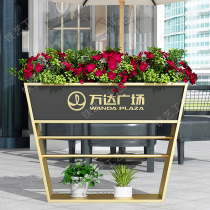 Outdoor new flower pot combination Leisure bar planting box sales department partition flower trough outside iron flower box flower bed