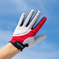 (clearance specials) outdoor men's and women's sports riding mountaineering non-slip full finger gloves thin mesh breathable sunscreen