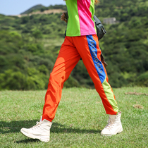 Outdoor color matching tide brand elastic quick-drying pants women's trousers small feet sweat absorbent breathable sports pants women hiking summer