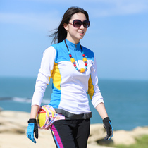 Summer outdoor speed dry clothes women stand long sleeves climbing running sports t-shirt suction sweats breathable long sleeves Fast dry clothes women