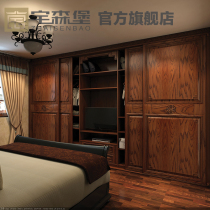 American red oak sliding door wardrobe custom Pine luxury Jane European bedroom European sliding door wardrobe water-based paint