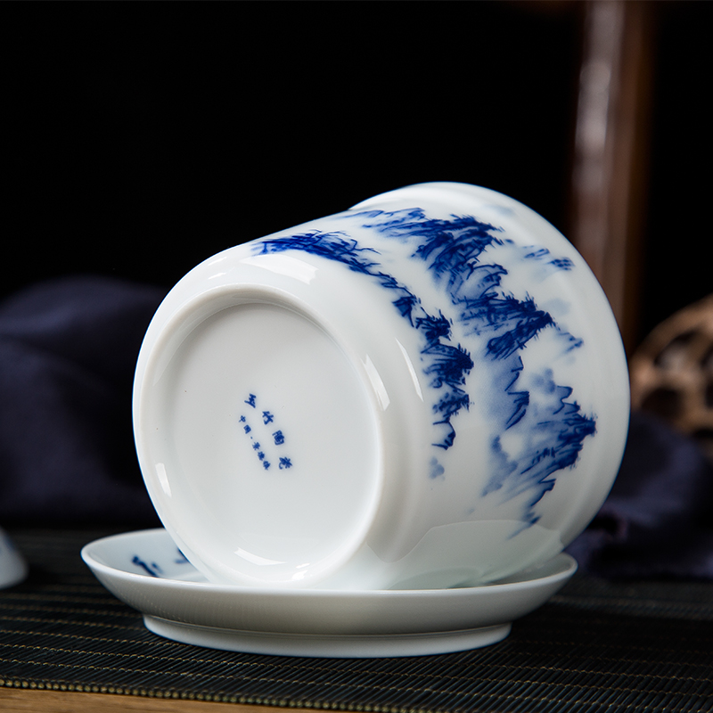 Jingdezhen ceramic stew household small blue and white porcelain crock stew bladder bird 's nest soup steamed egg with cover