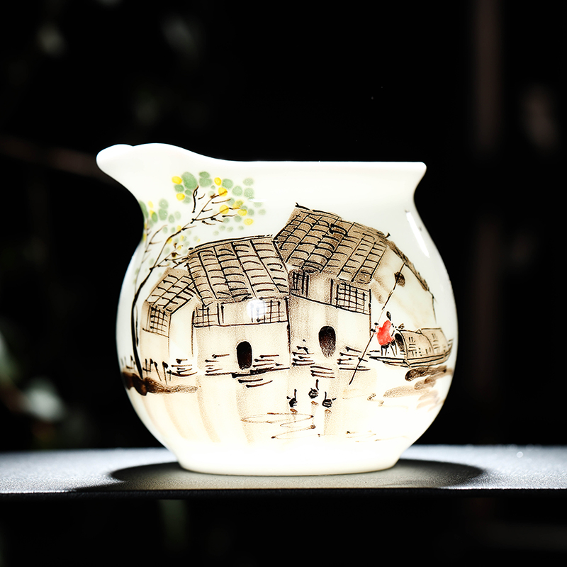 Jingdezhen hand - made jiangnan kung fu tea accessories just a cup of tea tea ware ceramic fair suit cup sea points