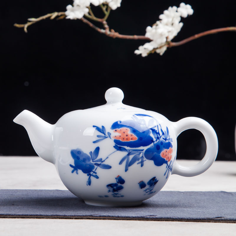 Jingdezhen ceramic kung fu tea set hand - made home of blue and white porcelain tea cup teapot set fair keller